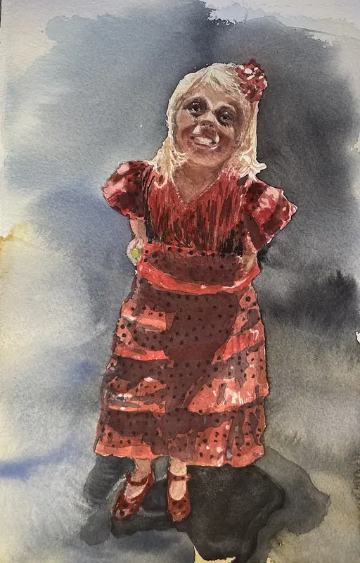 Akvarell Flamenquina av Maria Möller