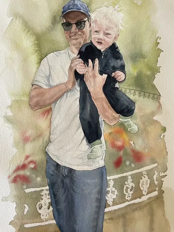 Akvarell Familjeband av Maria Möller