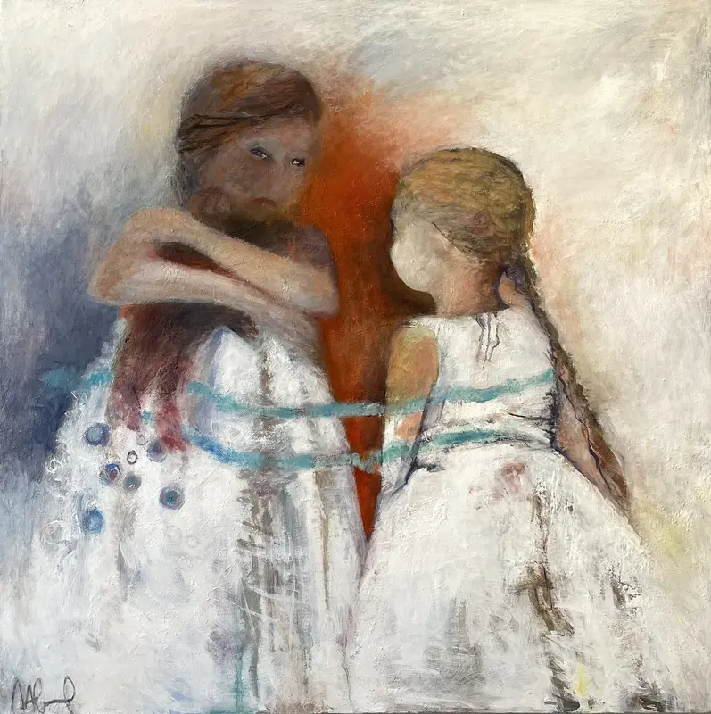 Oljemålning Lilla syster av Monica Hagebrand