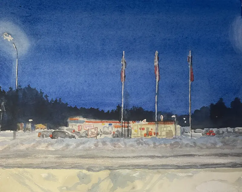 Akvarell Macken av Maria Möller