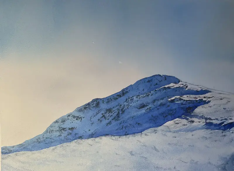 Akvarell Fjällsida av Maria Möller