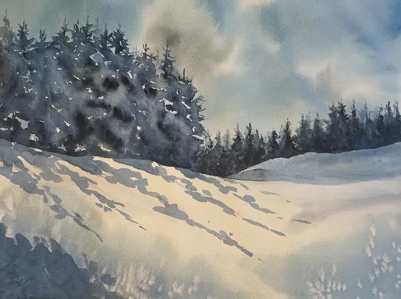 Akvarell Granskugga av Maria Möller