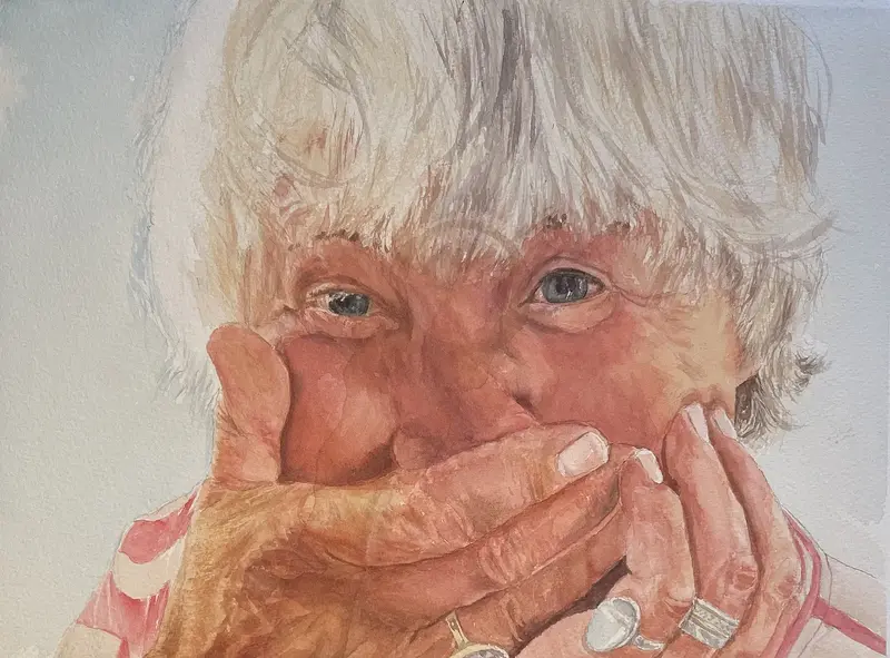 Akvarell Fniss av Maria Möller