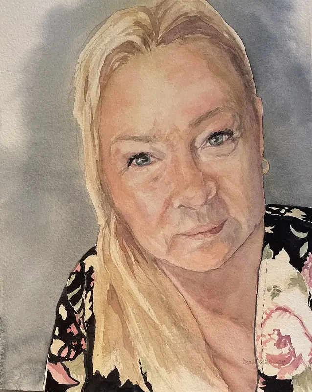 Akvarell Porträtt av Maria Möller