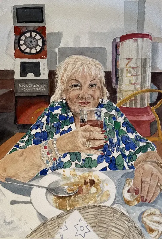 Akvarell La Pituso av Maria Möller