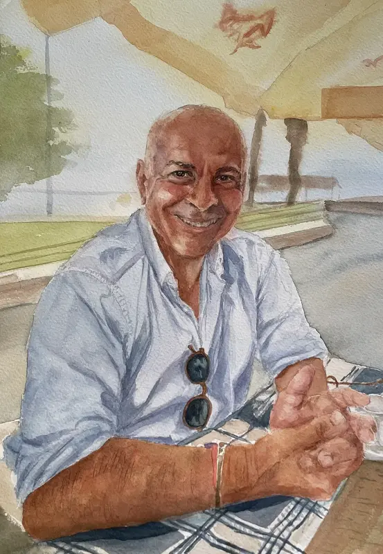 Akvarell Sol av Maria Möller