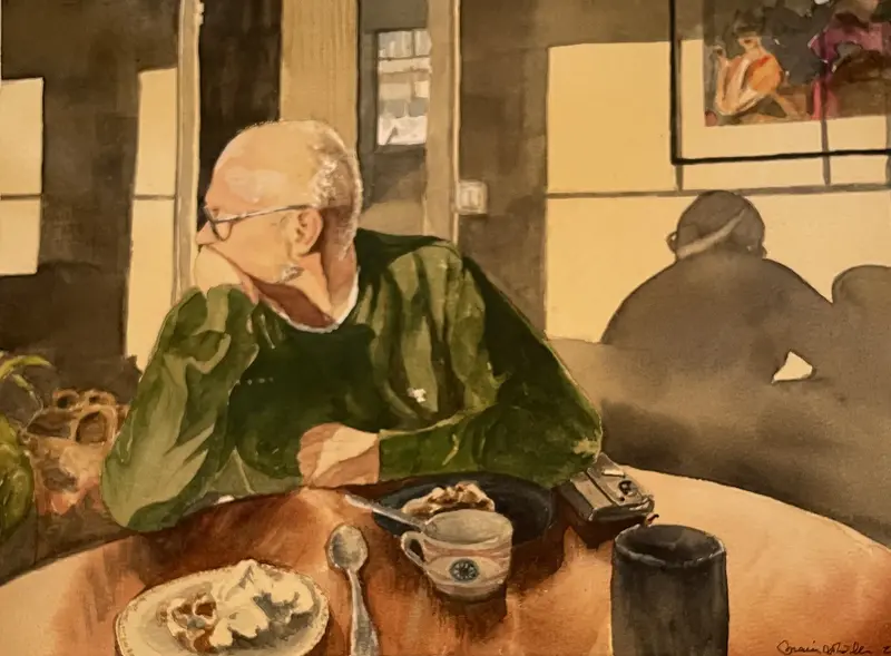 Akvarell Eftermiddagssol av Maria Möller