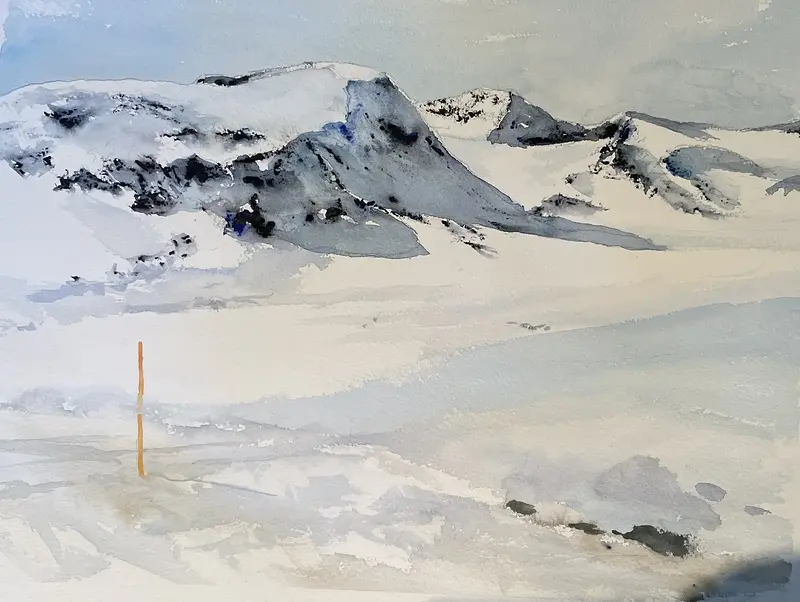 Akvarell Plogpinne av Maria Möller