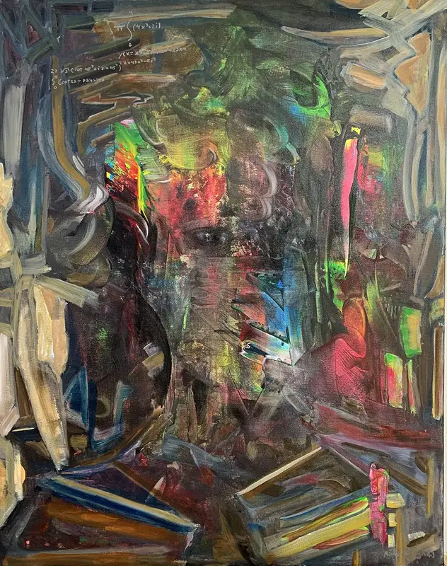 Akrylmålning På egna ben av Michel Kalogridis