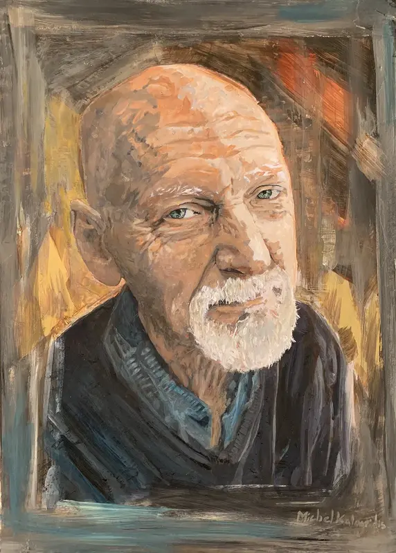 Akrylmålning Peter Linde av Michel Kalogridis