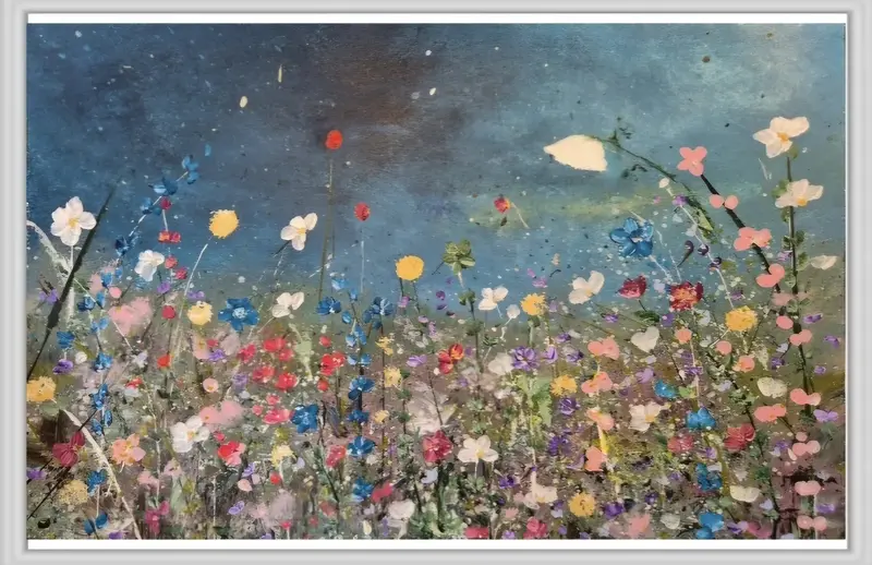 Akrylmålning Midsommarblomster av Catrine Karpati