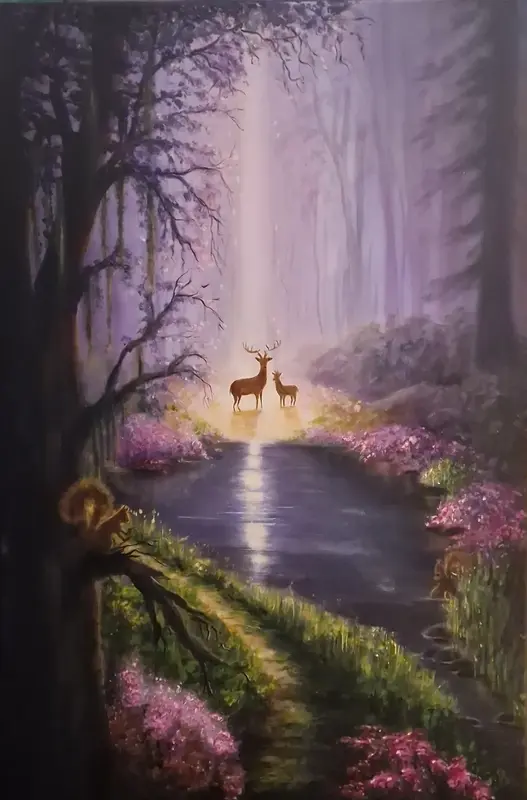 Akrylmålning Where Ligth Meets av Pia K. Egeriis