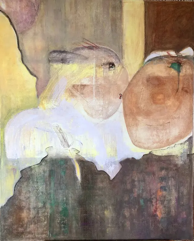 Oljemålning The Kiss av Gunilla Johansson Gyllenspetz