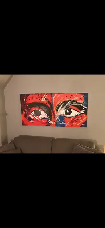 Akrylmålning Unspoken (Diptych) av Cecilia Larsdotter