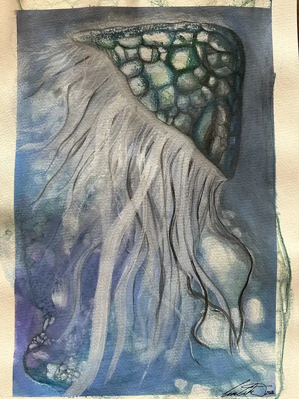 Akvarell Inner Tides 2 Orginal akvarell av Cecilia Larsdotter