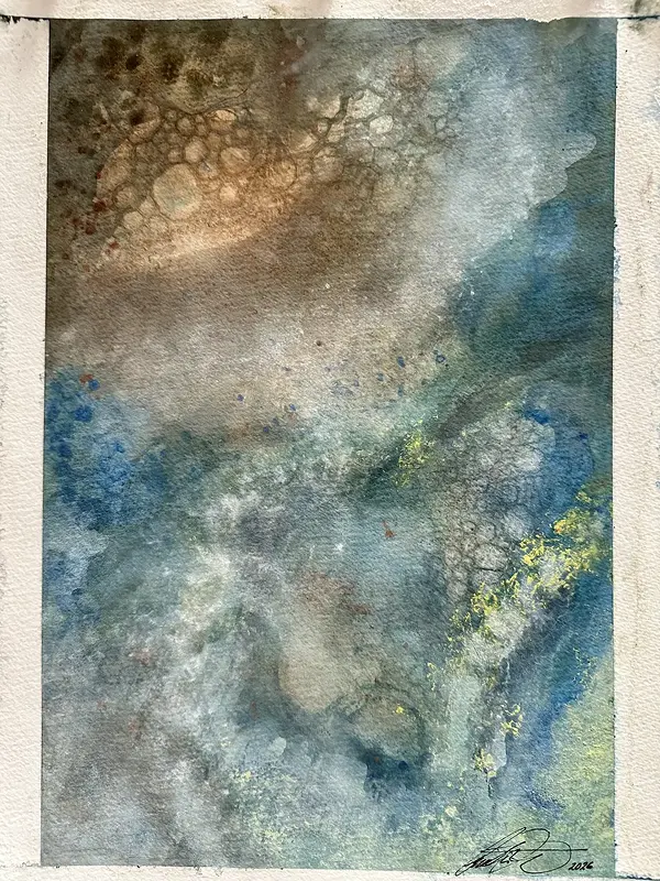 Akvarell Inner Tides 5 Orginal akvarell av Cecilia Larsdotter