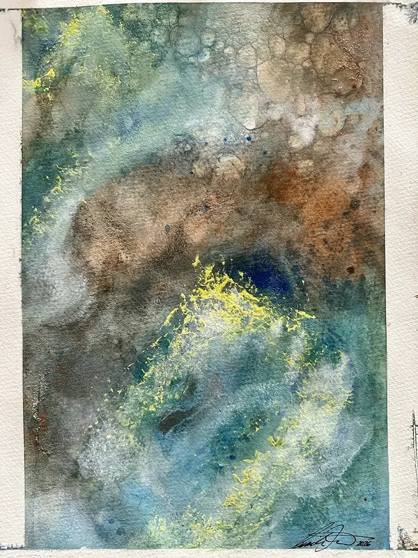 Akvarell Inner Tides 6 Orginal akvarell av Cecilia Larsdotter