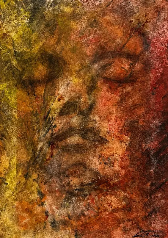Akvarell DreamLover 2 Orginal akvarell, kol/ watercolors, drawn in charcoal av Cecilia Larsdotter