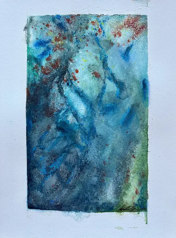 Akvarell Gravity & Grace 4 Orginal akvarell/watercolors av Cecilia Larsdotter
