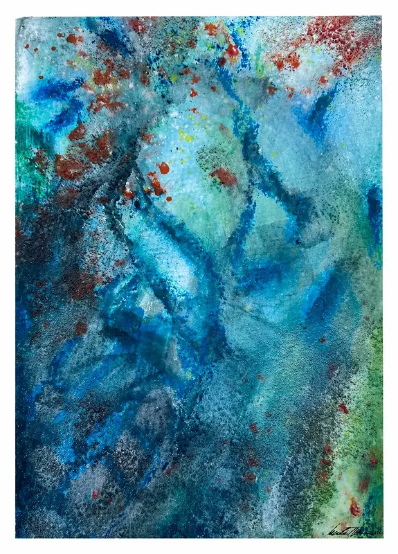 Akvarell Gravity & Grace 4 Orginal akvarell/watercolors av Cecilia Larsdotter