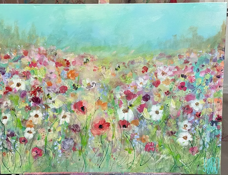 Akrylmålning ÄNGLAMARK av Ann-Louise Rosvall ART