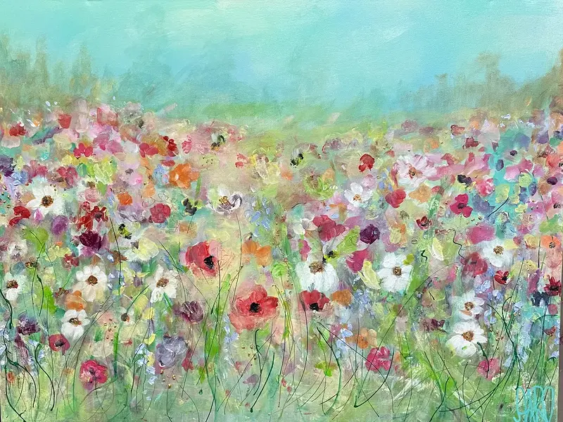 Akrylmålning ÄNGLAMARK av Ann-Louise Rosvall ART