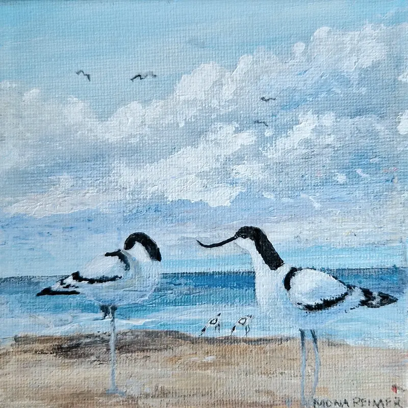 Akrylmålning Skärfläckor av Mona Reimer