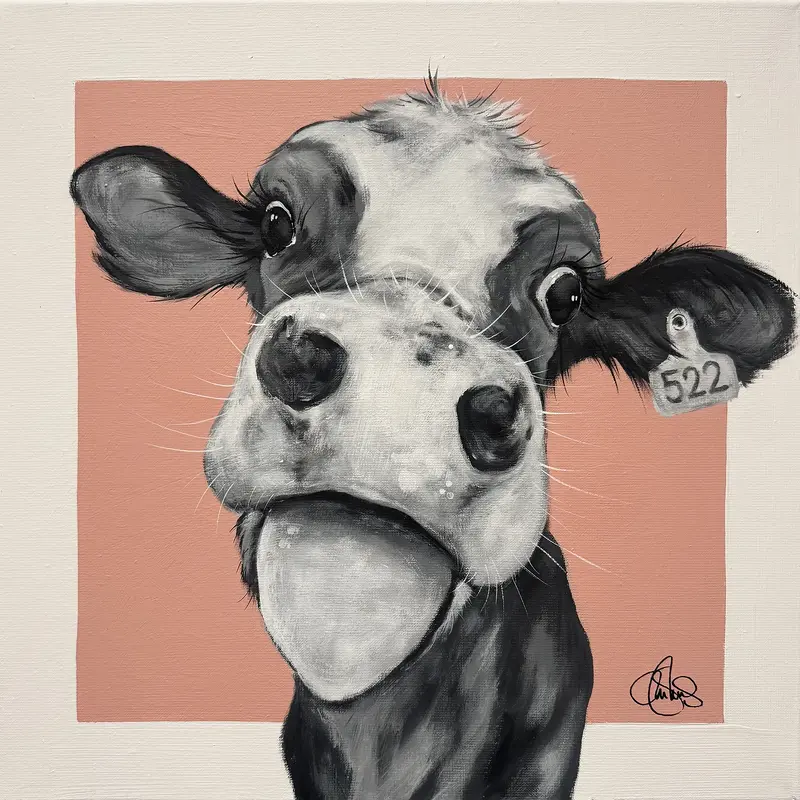 Akrylmålning COW 522 Sparkley av Matilda Skoglund