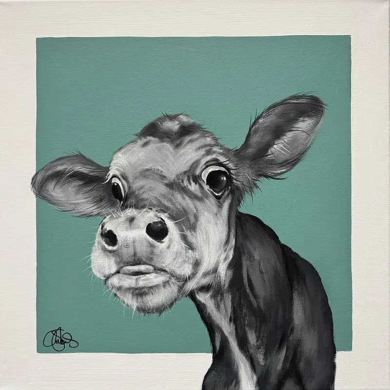 Akrylmålning COW 521 Noodle av Matilda Skoglund