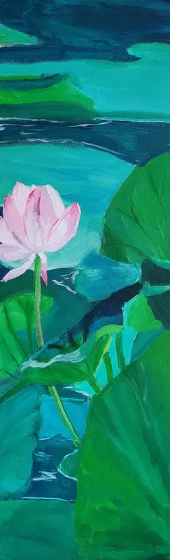 Akrylmålning Lotus av Malva Forslin