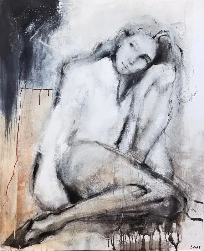 Akrylmålning Kvinna av Ilona Swat