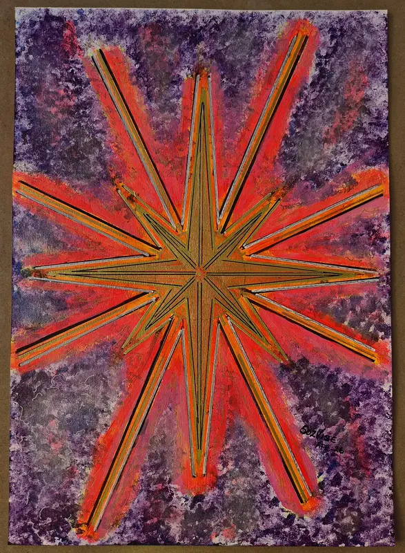 Akrylmålning Sunburst av SolVise