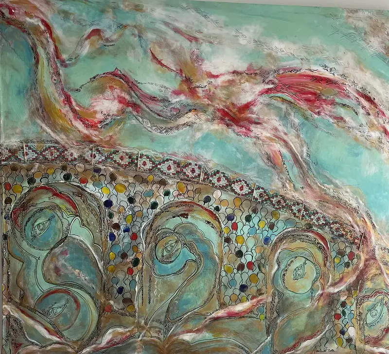 Akrylmålning Kärleken s bro . I Zakho (70707153552) av Ashna Dawlat