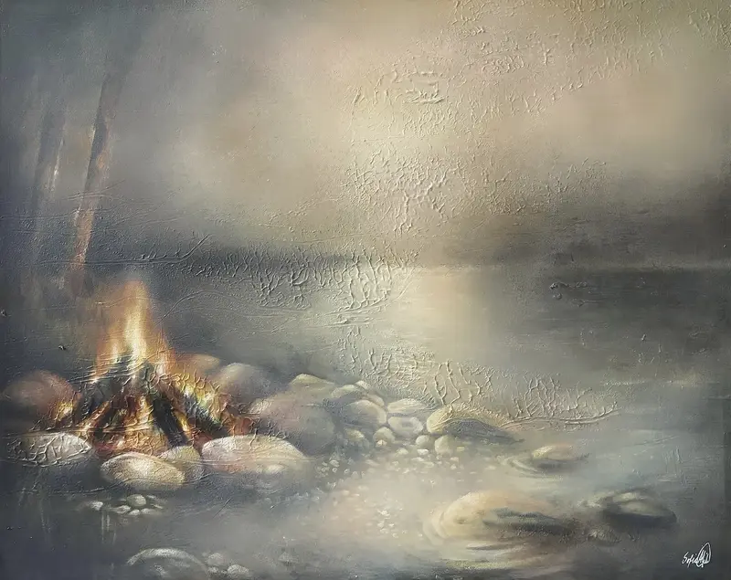 Akrylmålning Svalkande värme av Sofia Åhlin