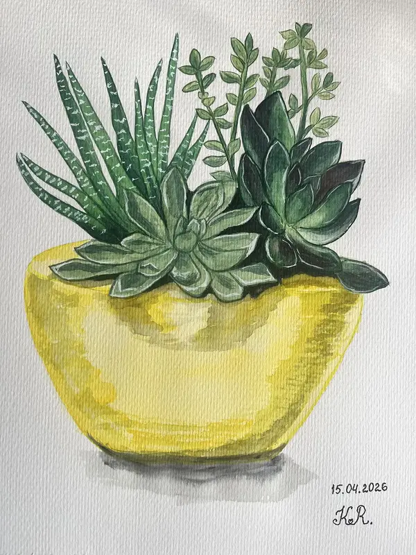 Akvarell Vårglädje av Kateryna Rudenko