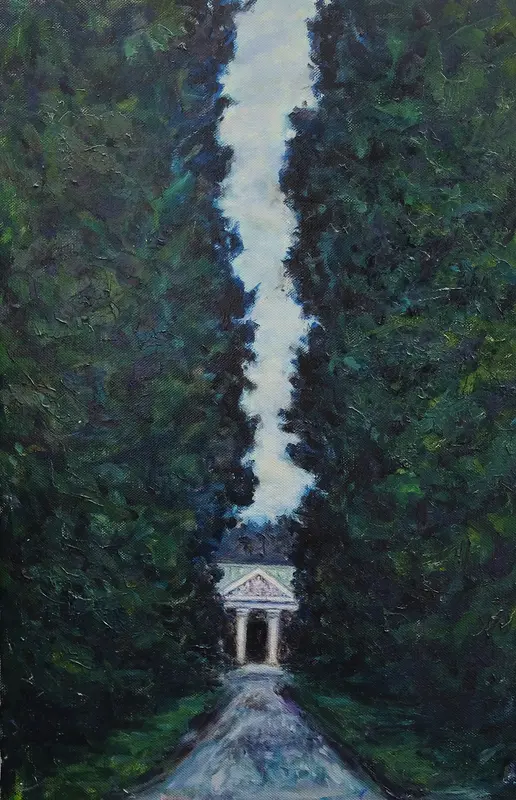 Oljemålning Sju brunnars stig av Jonas Hansson