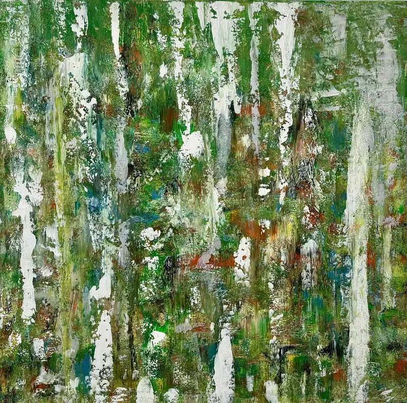 Akrylmålning Where water wakes av Susanne Ahlberg