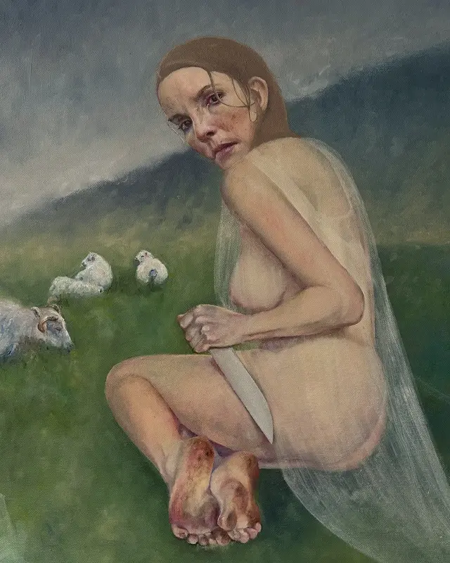 Oljemålning Sleepwalking av Ananastasiya Kostyuk