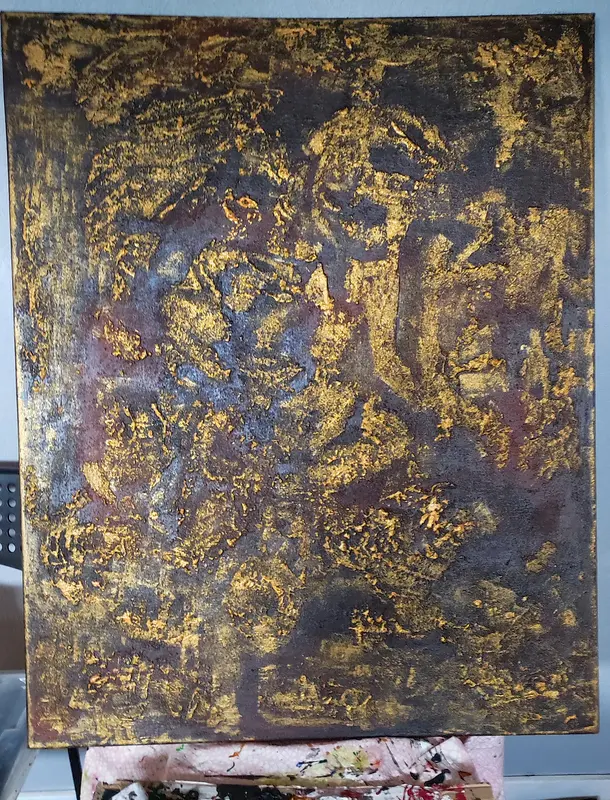 Akrylmålning Världen är mörk av Majda Silverbern