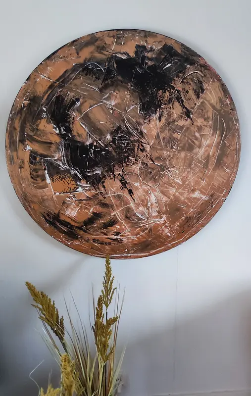 Akrylmålning Mörkret kommer av Majda Silverbern