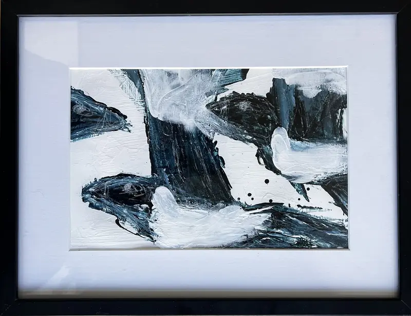 Akrylmålning Skata 38  Titel: Upplösningens Möte av Tom Kvém