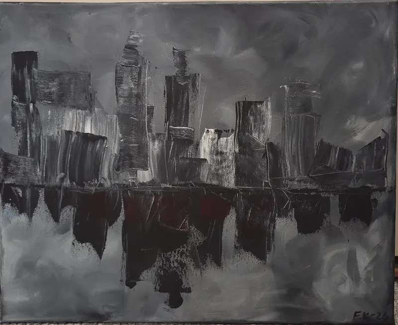 Akrylmålning Upside down av Elsa Krantz