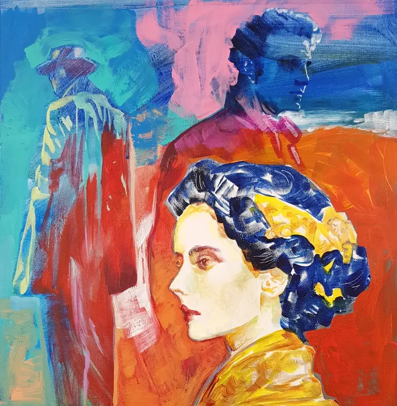 Akrylmålning Waiting room av Daniel Vandinja