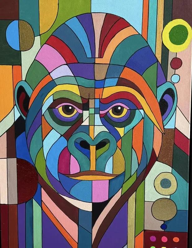 Akrylmålning Power av Zsuzsanna Kara