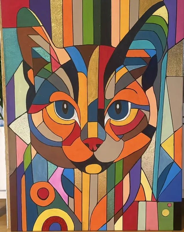 Akrylmålning Simba av Zsuzsanna Kara