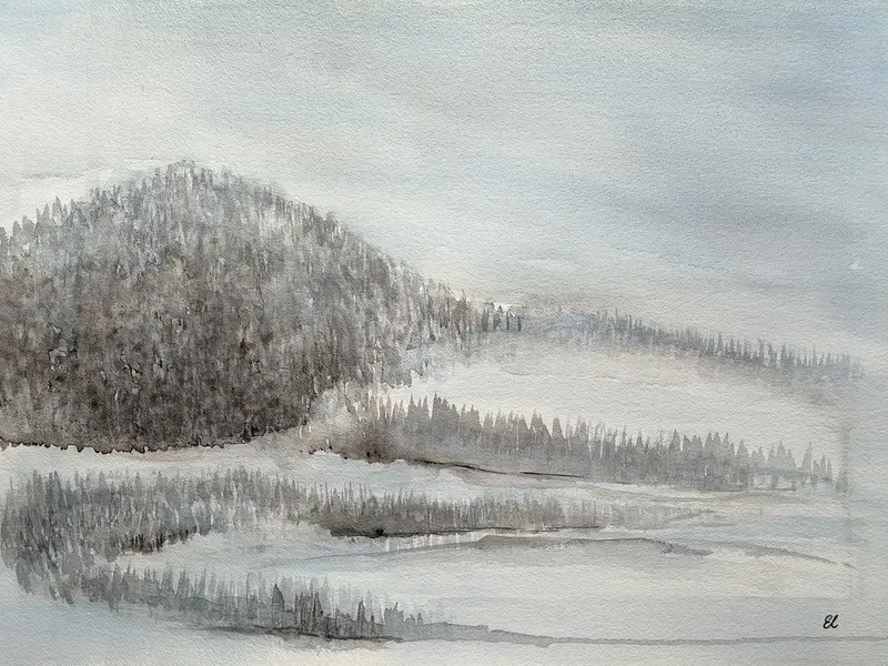 Akvarell Lillebo av Eva Sofia Liljestrand