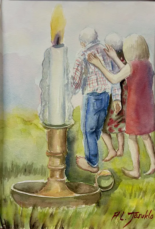 Akvarell Ledd bakom ljuset av Ann-Louise Järvklo