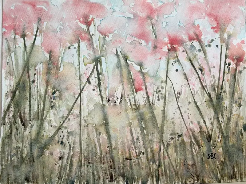 Akvarell Grönskans frihet av Eva Sofia Liljestrand