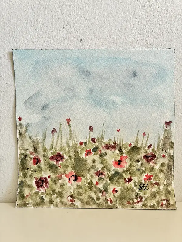 Akvarell Blomster III av Eva Sofia Liljestrand