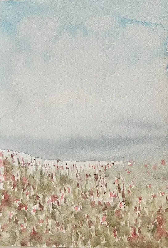 Akvarell Sommarkust av Eva Sofia Liljestrand